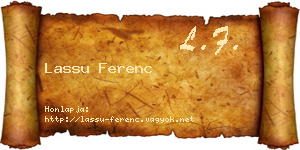 Lassu Ferenc névjegykártya