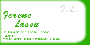 ferenc lassu business card